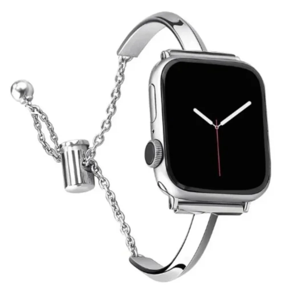 NEW Luxury Adjustable Diamond Steel Bracelet band For Apple Watch - Silver